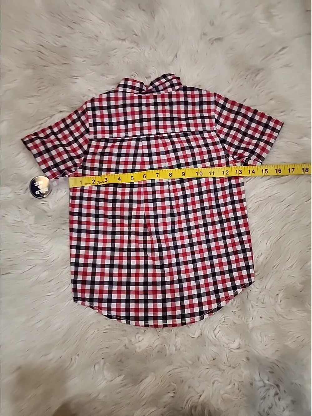 New The Children's Place Boy's Short Sleeves Plaid Button up Shirt size Xs 4